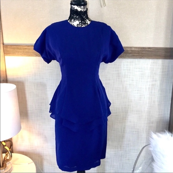 Vintage Double Peplum Deep V Back Dress - Picture 6 of 6